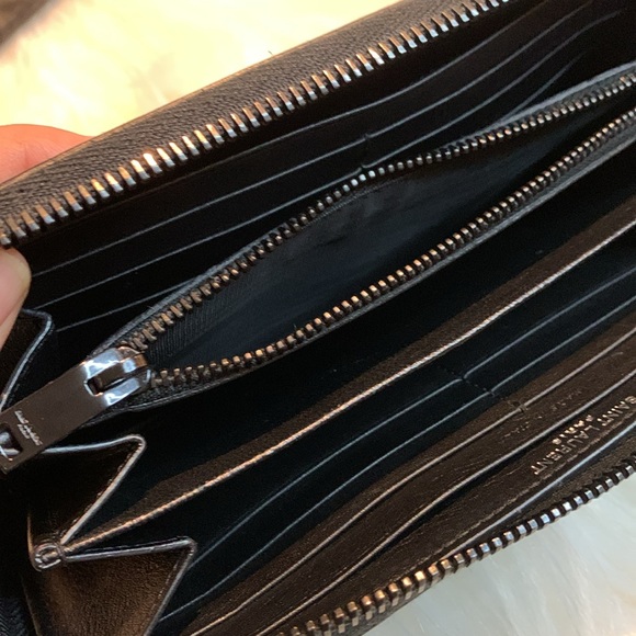 Saint Laurent Classic Monogram Zip Around Wallet Leather - Picture 11 of 17